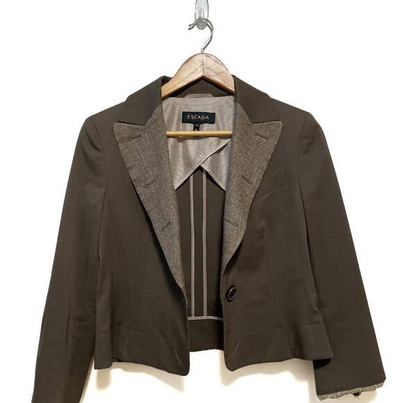 Escada Virgin Wool & Silk Oak Blazer - Picture 2 of 7